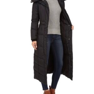 Women's Black Long Puffer Coat